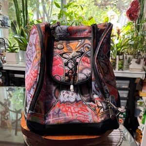 Athalon Everything Boot Multicolor Graffiti-Style Backpack - Urban Casual